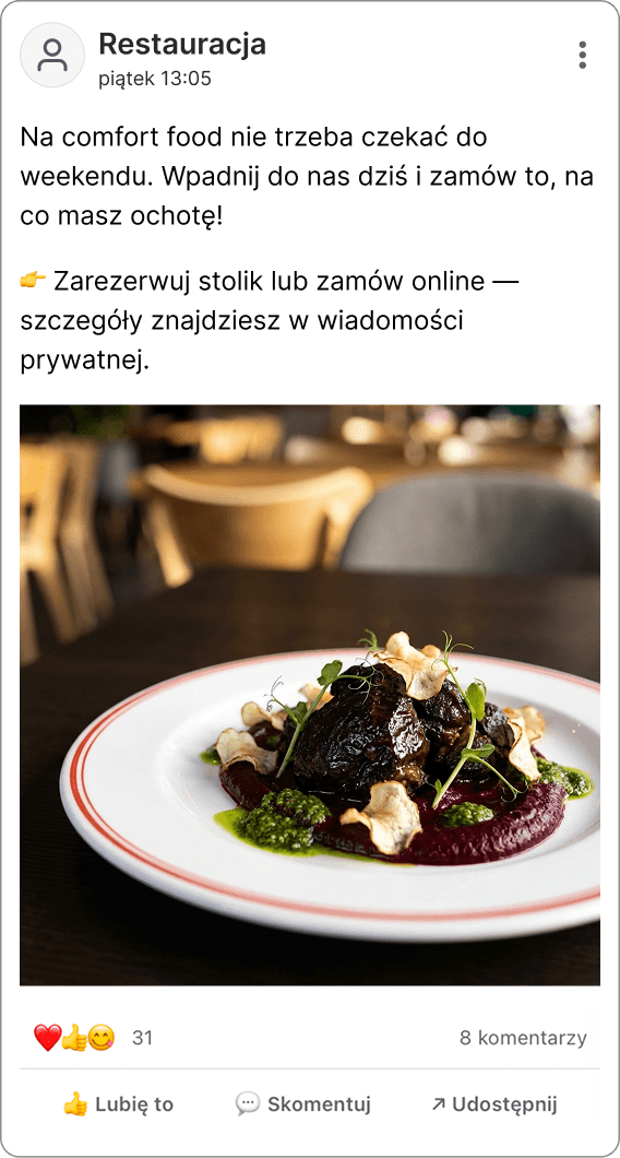 Danie z burakiem i kremem
