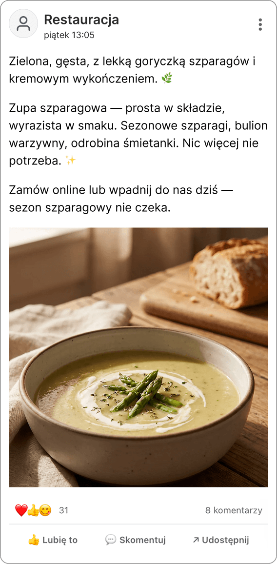 Zielona zupa ze szparagami